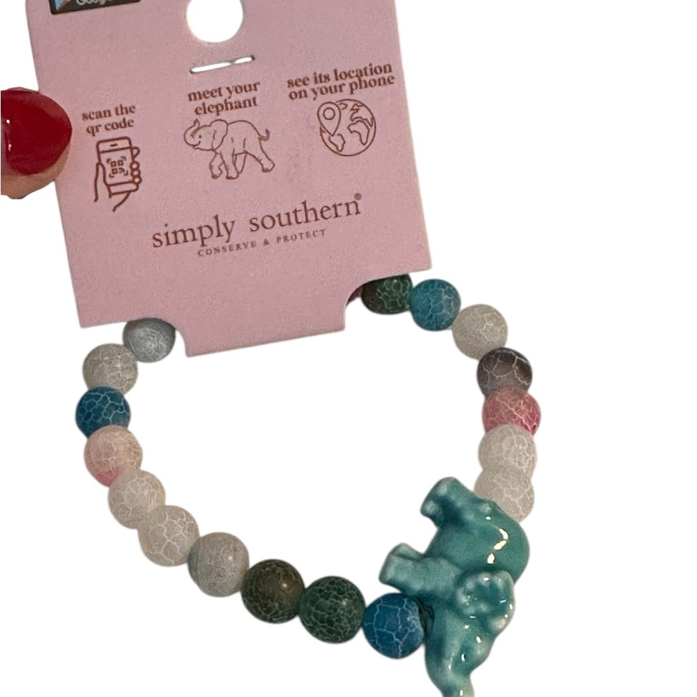 Simply Southern Elephant Tracker Beaded Bracelet NWT